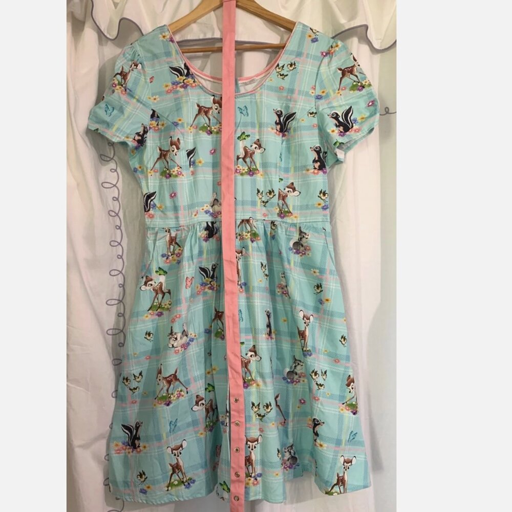 Loungefly Stitch Shoppe Disney Bambi Laci Dress No Tag XL? Thumper Birds Spring - Picture 3 of 8